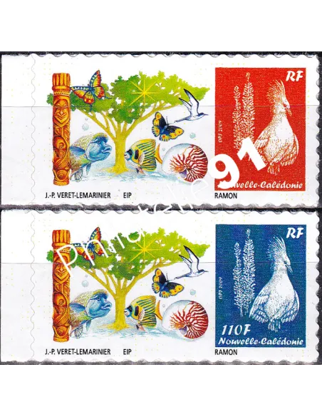Nouvelle-Calédonie, n° 1119 à 1120, Timbres perso, timbres Dom-Tom
