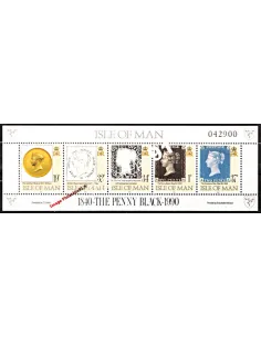 ILE DE MAN - BF n°   12 **  (n° 461 à 464 + n° 436) - Premier timbre poste
