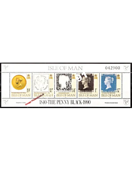 ILE DE MAN - BF n°   12 **  (n° 461 à 464 + n° 436) - Premier timbre poste