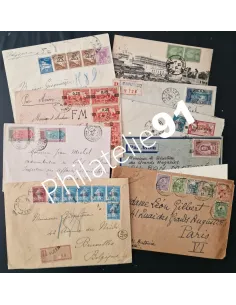 Colonies, Lot d'enveloppes oblitérées, Collection lettre Colonies