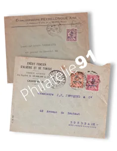 Maroc, Lot de 2 enveloppes oblitérées, Collection lettre Colonies