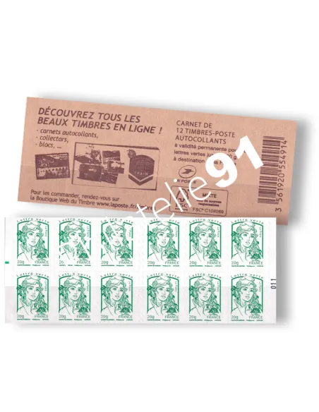 Carnet n° 858-C5, adhésif, collection timbres France