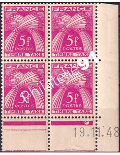 Coin daté sur Timbre-Taxe n° 85, Collection timbres France