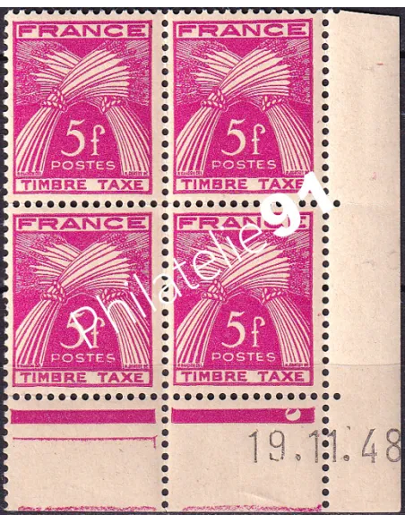 Coin daté sur Timbre-Taxe n° 85, Collection timbres France