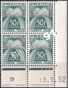Coin daté sur Timbre-Taxe n° 88, Collection timbres France
