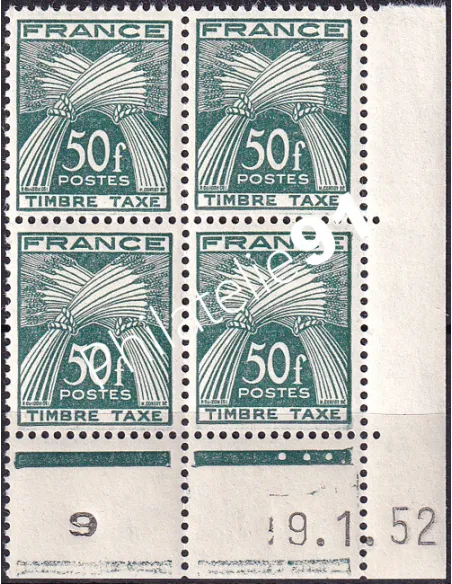 Coin daté sur Timbre-Taxe n° 88, Collection timbres France