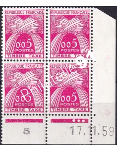 Coin daté sur Timbre-Taxe n° 90, Collection timbres France