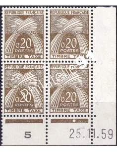 Coin daté sur Timbre-Taxe n° 92, Collection timbres France