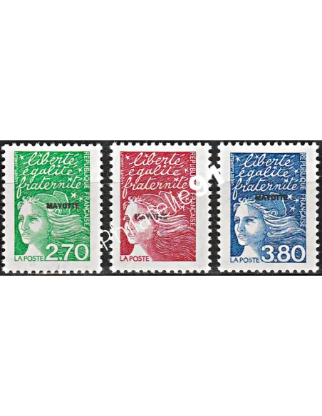 Mayotte n° 48 à 50 - collection timbres Dom-Tom