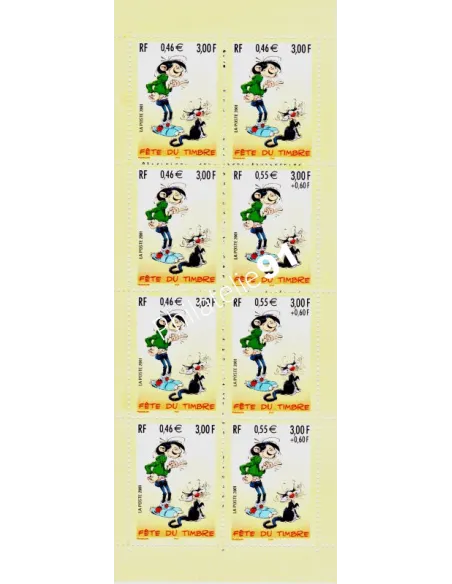 Bande Carnet  3370a - Fête du Timbre 2001 - Gaston Lagaffe