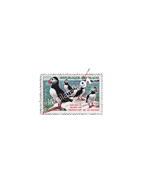 Variété sur Timbre de France n° 1274a, Macareux-moines, timbres France