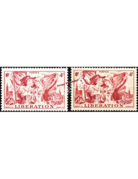 Timbre de France n° 739 ** - libération Alsace-Lorraine - Variété de papier