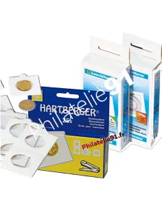 Étuis carton à agrafer pour monnaies  Hartberger, matériel numismatique