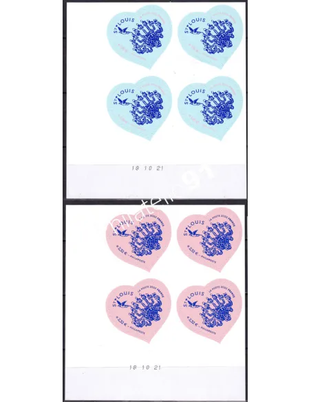 Coin daté sur Timbres adhésifs n° 2097 à 2098 (2021), timbres France