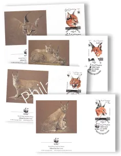 Somalie, Lot de 4 enveloppes 1er Jour, WWF, Collection lettres monde