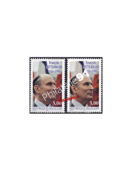 Timbre de France n° 3042 - Variété  Drapeau crème et drapeaux gris.