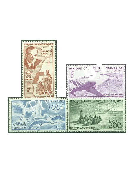 A.O.F. P.A. n° 11 à 14, Vols sur l'AOF, timbres des colonies françaises