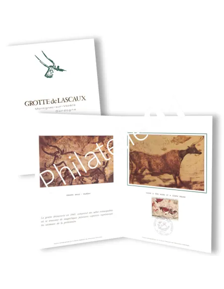 Encart avec oblitération 1er Jour, Lascaux, Timbres thématiques