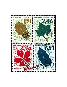 préoblitérés n° 232 à 235, Feuilles d'arbres - Chêne Timbres de France