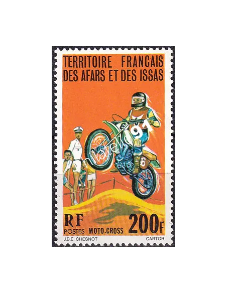 AFARS ET ISSAS, n° 440, moto-cross, timbres des colonies