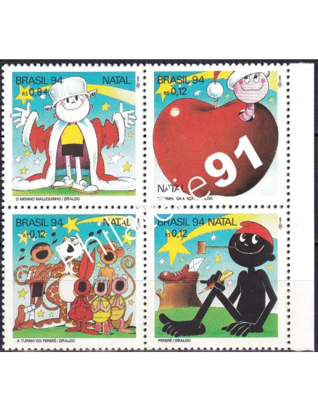 Brésil, n° 2216 à 2219, bloc de 4, collection timbres Amériques