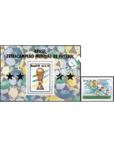 BRÉSIL, n° 2169 et BF n° 95, collection timbres Amériques