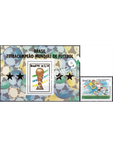 BRÉSIL, n° 2169 et BF n° 95, collection timbres Amériques