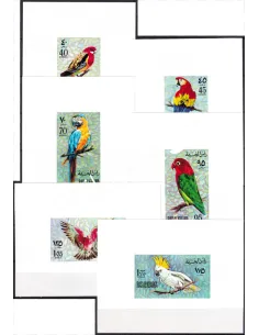 RAS AL KHAIMA, n° 663 à 668 sur 6 feuillets, fond blanc, timbres Monde