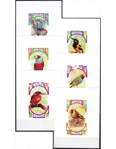 RAS AL KHAIMA, n° 593 à 598 sur 6 feuillets, fond blanc, timbres Monde