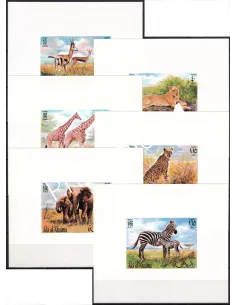 RAS AL KHAIMA, n° 621 à 626 sur 6 feuillets, fond blanc, timbres Monde