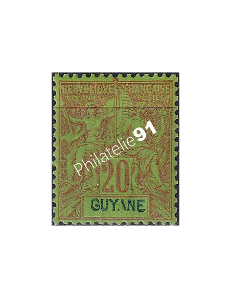 Guyane, n° 36 charnière, collection timbres Colonies françaises