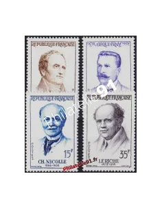 Série de Timbres de France n° 1142 à 1145 - Grands médecins
