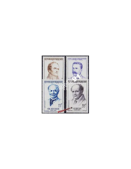 Série de Timbres de France n° 1142 à 1145 - Grands médecins