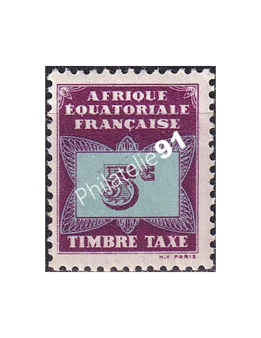 A.E.F. Timbre-taxe n° 1 charnière, collection timbres colonies françaises