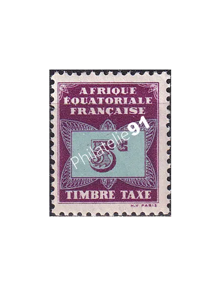 A.E.F. Timbre-taxe n° 1 charnière, collection timbres colonies françaises