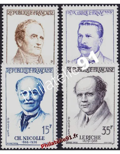 Série de Timbres de France n° 1142 à 1145 - Grands médecins