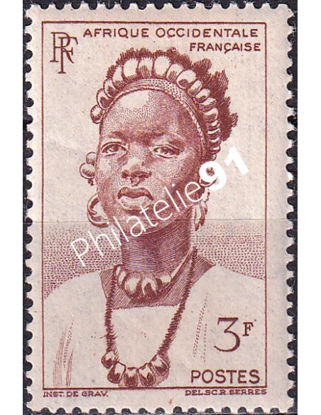 A.O.F. n° 44 charnière, collection timbres colonies françaises