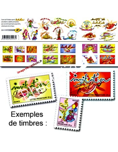 Carnet BC 341, "Envoyez vos invitations", collection timbres France