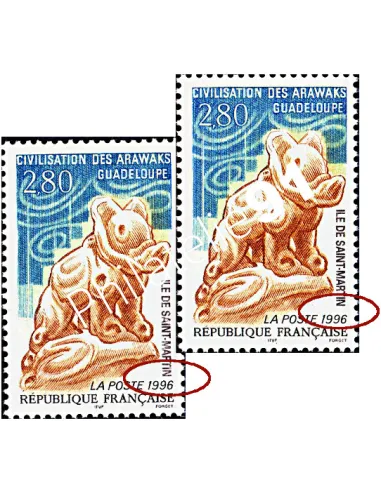 Variété : Timbre de France n° 2988 - Civilisation des Arawaks (Guadeloupe)
