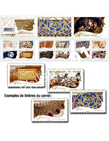 Carnet adhésif BC253, les métiers d'Art, collection timbres de France