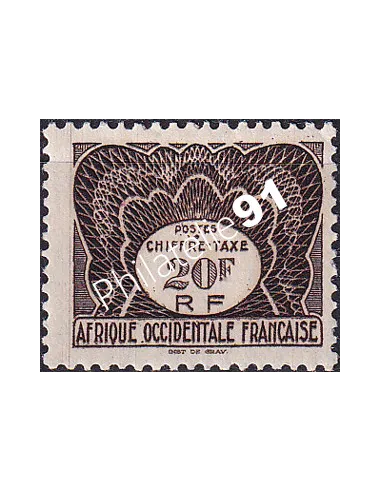 A.O.F. Timbre-Taxe n° 10 charnière, collection timbres colonies françaises
