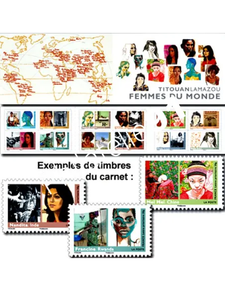 Carnet BC 274, Carnet Femmes du Monde, collection timbres France