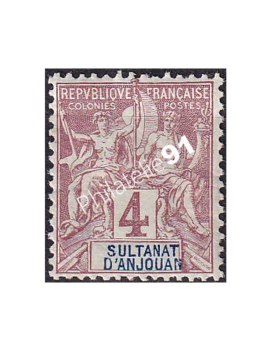 ANJOUAN, n° 3 charnière, timbres des colonies françaises