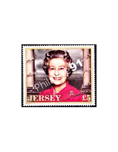 Timbre de JERSEY - n°  735 - S.M. la Reine Élisabeth II