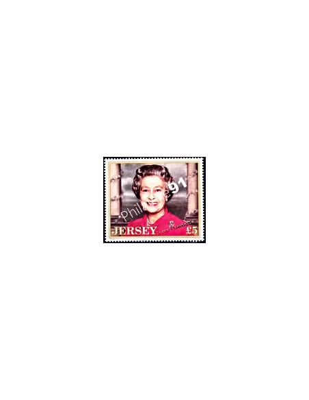 Timbre de JERSEY - n°  735 - S.M. la Reine Élisabeth II