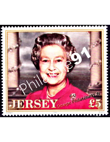 Timbre de JERSEY - n°  735 - S.M. la Reine Élisabeth II