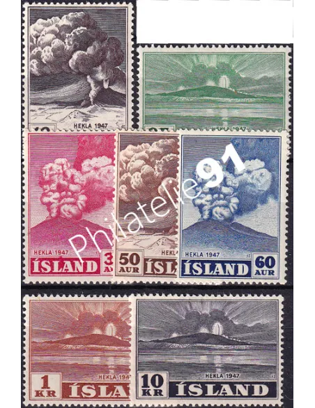 Islande, n° 208 à 214 charnière, timbres d'Europe