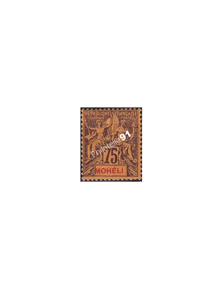 Mohéli, n° 13 charnière, timbre Colonies Françaises