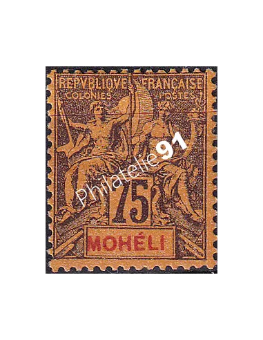 Mohéli, n° 13 charnière, timbre Colonies Françaises