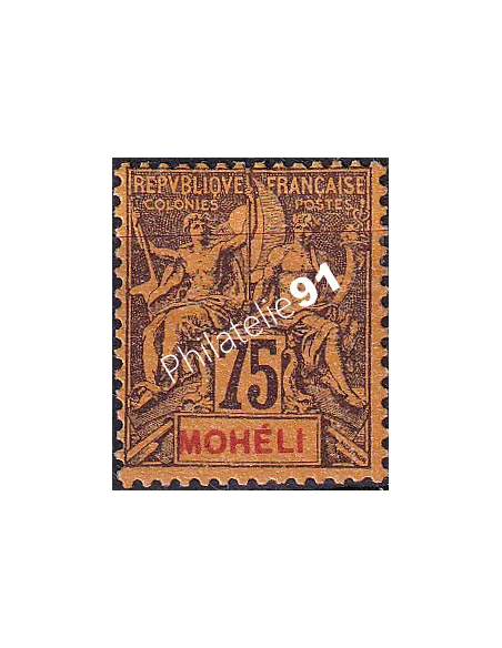 Mohéli, n° 13 charnière, timbre Colonies Françaises